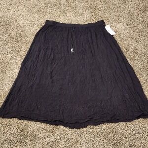 Vintage 90's Women's XL Peasant Drawstring Embroidered Hippie Maxi Skirt. NWT.